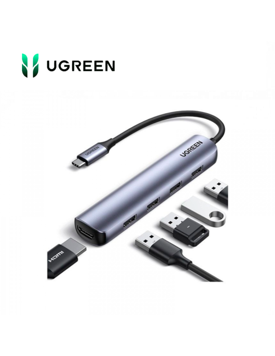 Adaptador Ugreen Cm136 (70495) 5 En 1 Usb-c A Usb 3.0 Hdmi 4k