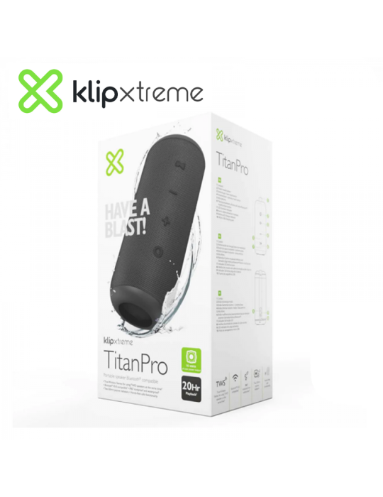 PARLANTE PORTATIL BT KLIP-XTREME TITANPRO ( KBS-300BK ) BLACK