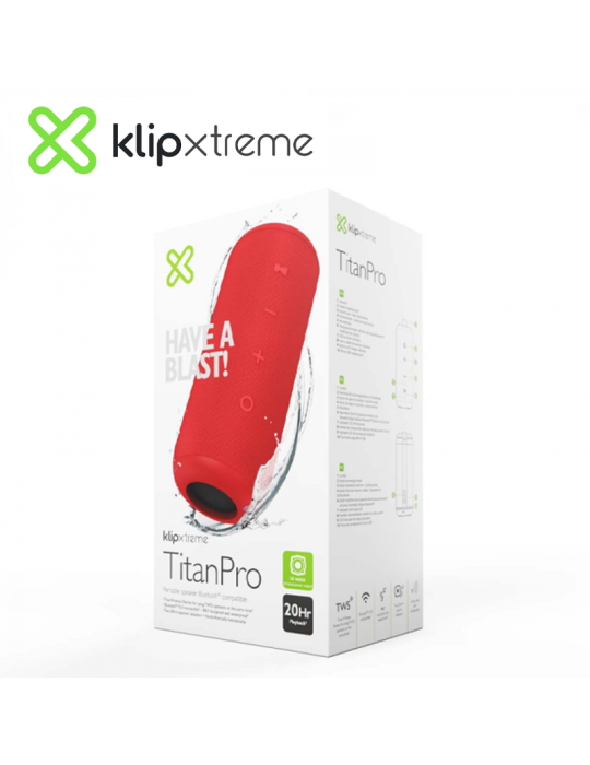 PARLANTE PORTATIL BT KLIP-XTREME TITANPRO ( KBS-300RD ) RED