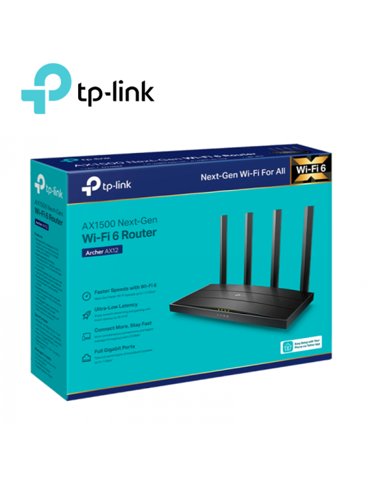 ROUTER TP-LINK ( ARCHER AX12 ) AX1500 WI-FI 4 ANTENAS