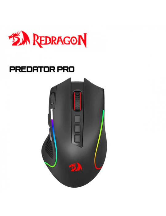 Mouse Gaming Wireless Redragon Predator Pro 8000 Dpi Black ( M612RGB-PRO )