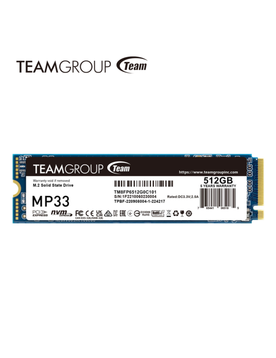 SSD M.2 TEAMGROUP MP33 512GB NWME ( TM8FP6512G0C101 )