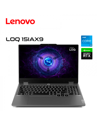 LAPTOP LENOVO LOQ 15IAX9 CORE I5-12450HX 8GB DDR5 512GB SSD RTX 3050 6GB 15.6" FREEDOS (83GS006WLM)