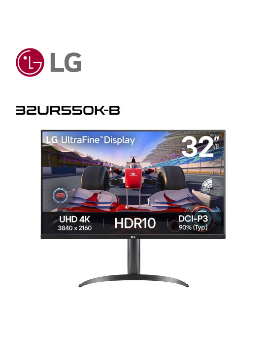 Monitor 32" LG 32UR550K-B UHD HDR 4K DP HDMI C/Pivote
