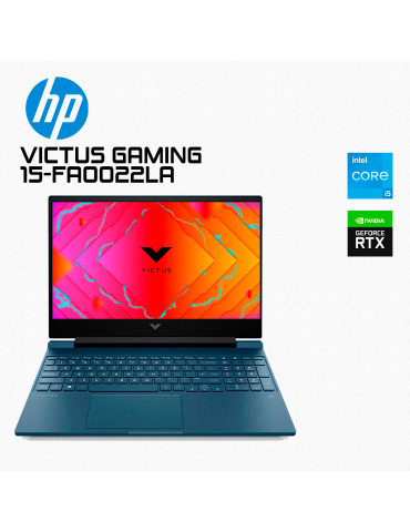 LAPTOP HP VICTUS GAMING 15-FA0022LA CORE I5 12450H 16GB DDR4 512GB SSD RTX 3050 4GB 15.6" W11H (A14LDLA)