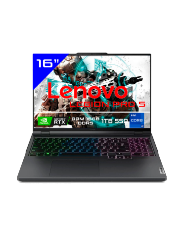 LAPTOP GAMER LENOVO LEGION PRO 5 16IRX9 CORE I9-14900HX 16GB 1TB SSD RTX 4060 8GB 16" FREE DOS (83DF00HQLM)