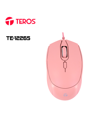 MOUSE TEROS TE-1226S USB 1600DPI PINK