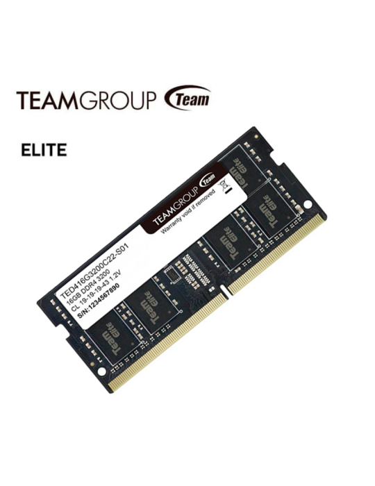 Memoria SODIMM DDR4 Teamgroup Elite 16GB 3200MHZ 1X16GB ( TED416G3200C22-S01 )