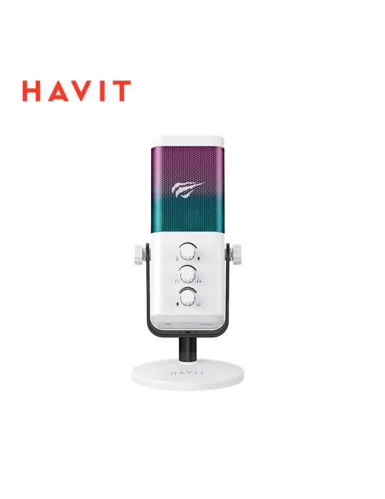 Microfono Havit Gamenote GK65 White RGB (HVGC-GK65-WH)