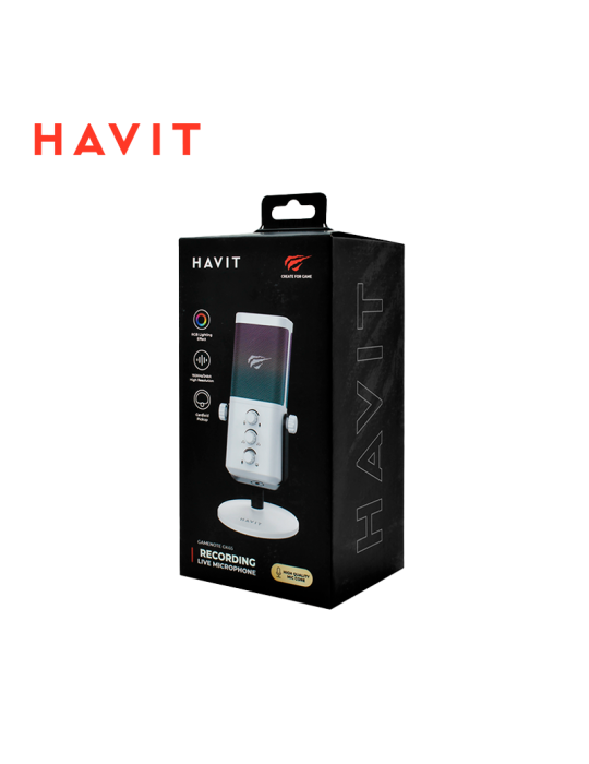 Microfono Havit Gamenote GK65 White RGB (HVGC-GK65-WH)