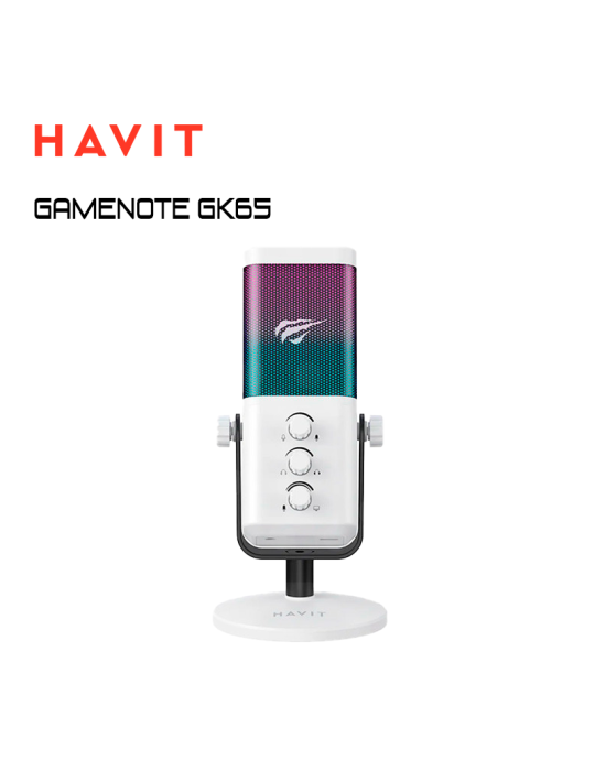 Microfono Havit Gamenote GK65 White RGB (HVGC-GK65-WH)