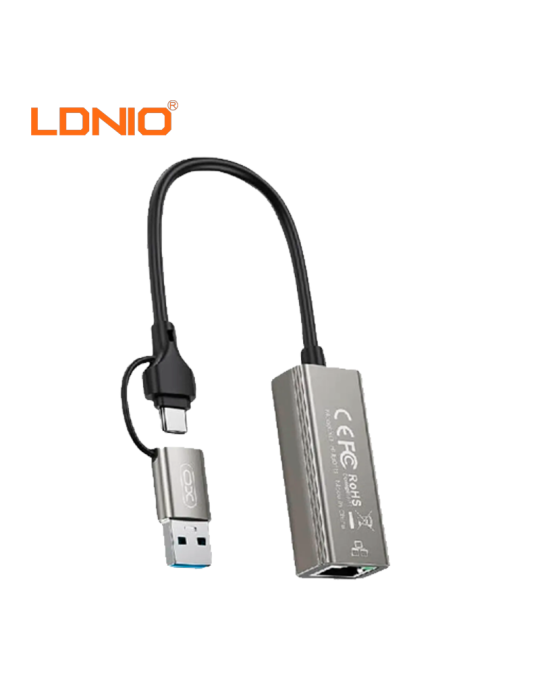 Adaptador De Red Ldnio RJ45 A USB 3.0 A/C XO HUB018