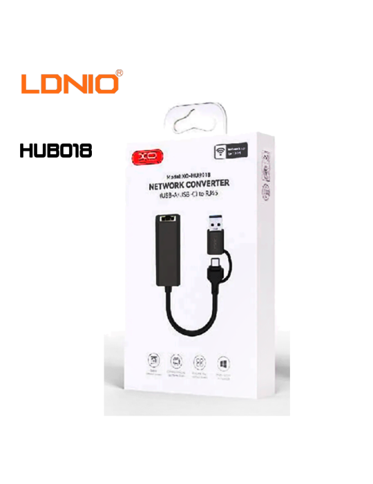 ADAPTADOR DE RED LDNIO RJ45 A USB 3.0 A/C XO HUB018