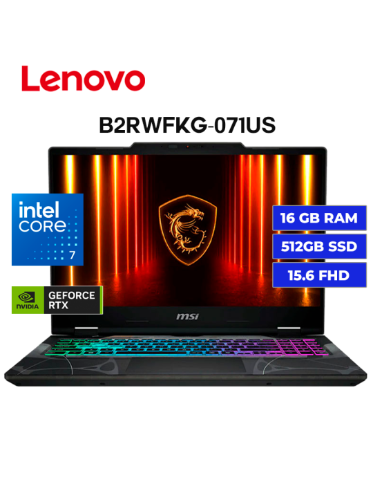 LAPTOP MSI CYBORG 15 B2RWFKG-071US CORE 7-240H 16GB  512GB SSD RTX 5060 8GB 15.6" W11 (9S7-15Q342-256)