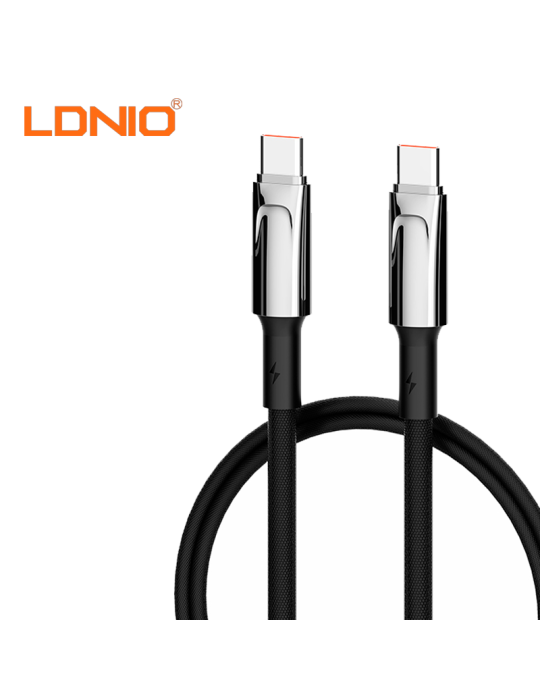 Cable Carga Rapida Ldnio USB C A USB-C 65W 1M Black LC341C