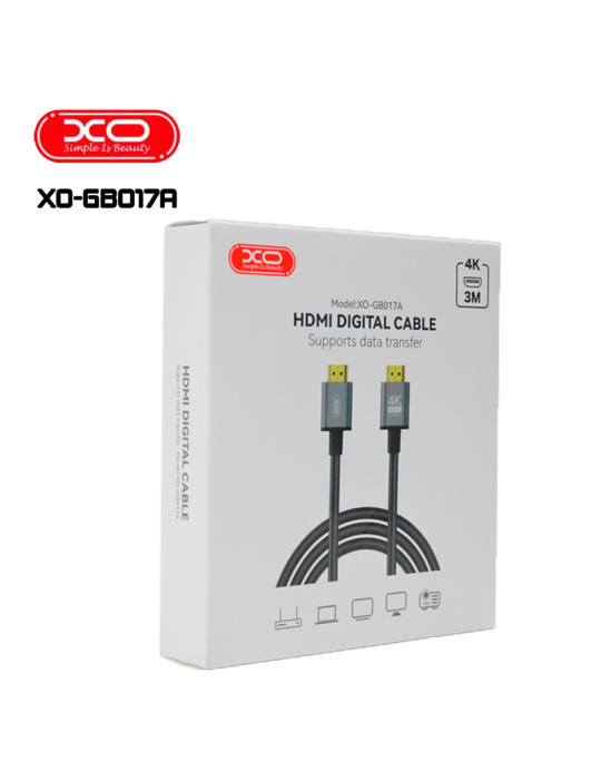 Cable XO Simple Is Beauty HDMI A HDMI 3mt 4K (XO-GB017A)