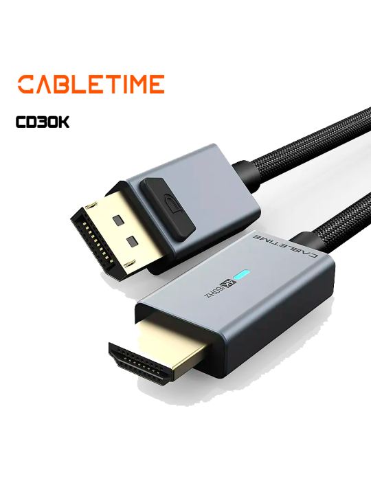 CABLE CABLETIME DP A HDMI 1.8 MTS 4K 60HZ CD30K