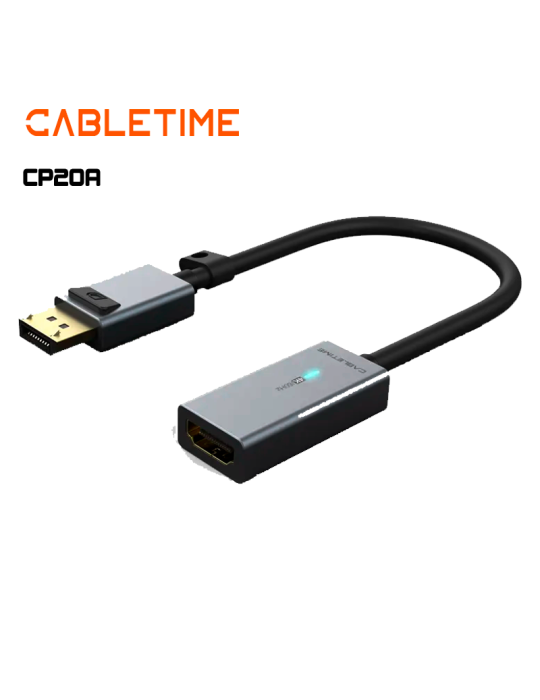 ADAPTADOR CABLETIME DP A HDMI 4K 60HZ CP20A