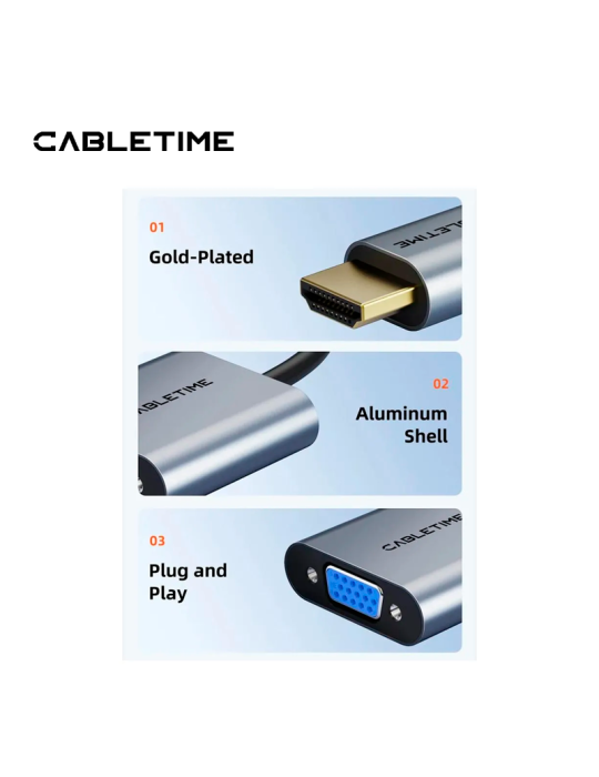 Adaptador Cabletime CP53G Hdmi A Vga (CT-C160-PU31-HMVGA1-SO)
