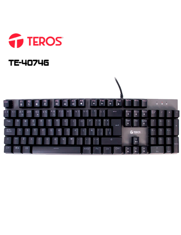 TECLADO GAMER TEROS TE-4074G USB RGB BLACK (TE-4074G)