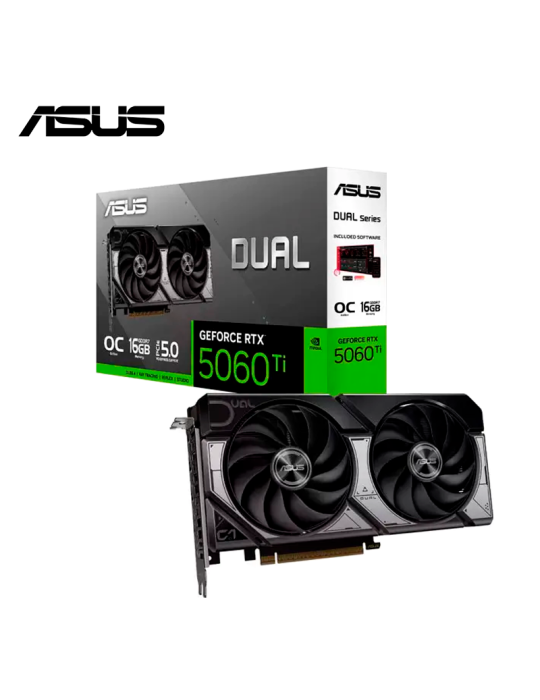 Tarjeta De Video Nvidia Asus Dual RTX 5060 TI 16GB GDDR7 128 BITS (90YV0MH0-MVAA00)