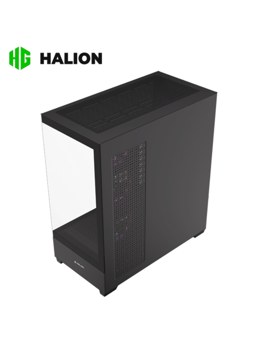 Case Halion Fish Tank Zeus M04 Vidrio Templado Black ARGB