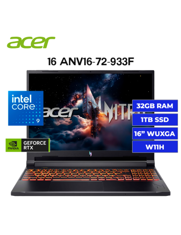 Laptop Gamer Acer Nitro V 16 ANV16-72-933F Core 9 270H 32gb 1tb Ssd Rtx 5070 8gb 16" W11