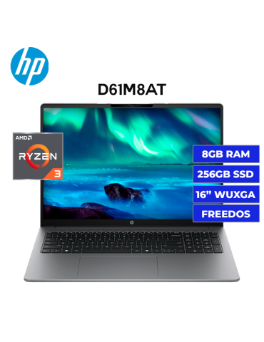 Laptop HP 200 G2A Ryzen 3-210 8gb 256gb 15.6" FreeDos (D61M8AT)