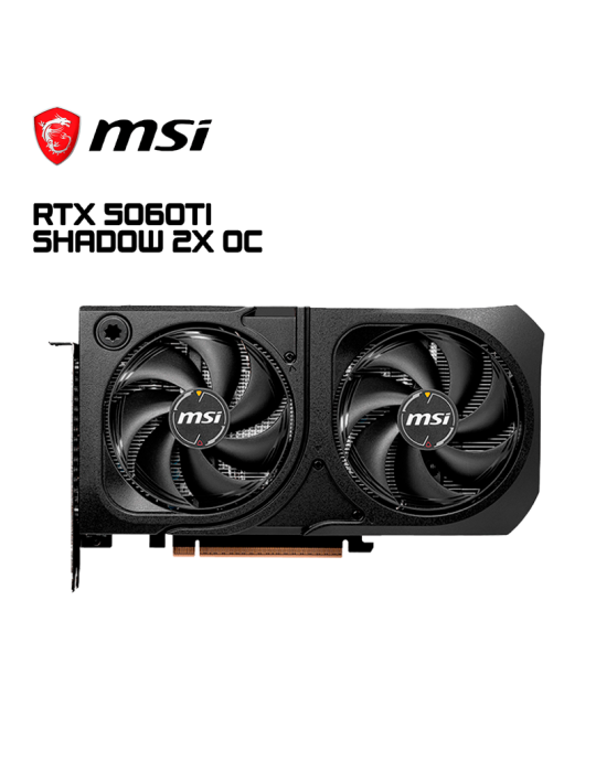 TARJETA DE VIDEO NVIDIA MSI RTX 5060TI SHADOW 2X OC PLUS 16GB GDDR7 128 BITS ( 912-V536-024 )