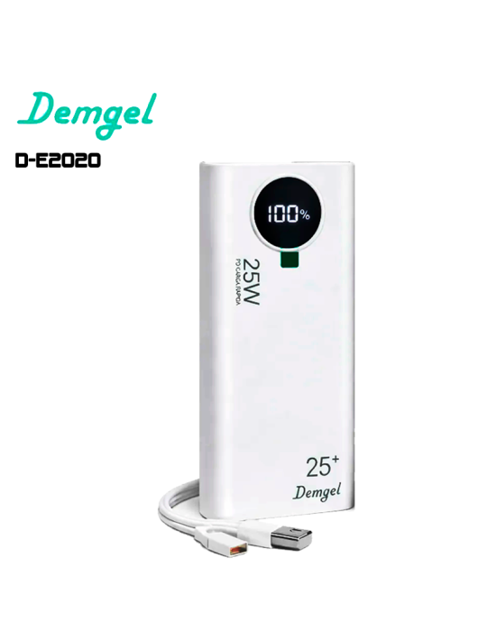 BATERIA PORTATIL DEMGEL D-E2020 25000MAH 92.5W WHITE (D-E2020)