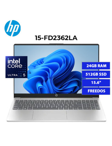 LAPTOP HP 15-FD2362LA IA ULTRA 5-255U 24GB 512GB SSD 15.6" FREEDOS (D31TFLA)